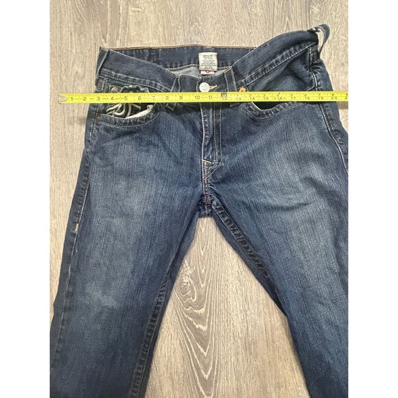 True Religion Jeans Men's Size 32 Straight Leg Mid Rise Causal Denim Blue - Picture 10 of 11